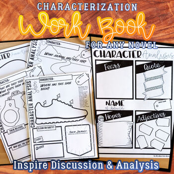 Preview of Characterization Worksheets - Novel Study, Any Book, Literary Analysis