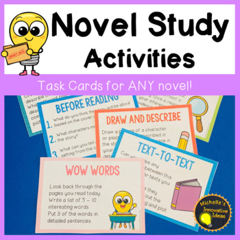 Preview of Novel Study and Guided Reading Task Cards