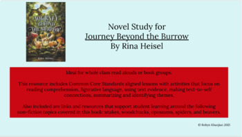 Preview of Novel Study for Journey Beyond the Burrow by Rina Heisel