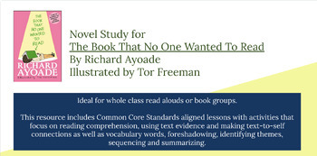 Preview of Novel Study for The Book That No One Wanted To Read by Richard Ayoade