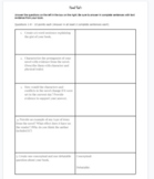 Novel Test 1 -Assess students' comprehension of any book. 