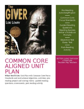 Preview of Novel Unit For The Giver