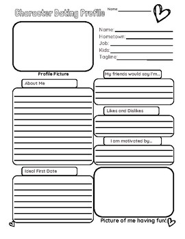 Novel or Play Character Dating Profile Worksheet by ...