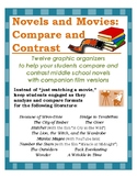 Novels and movies bundle - 12 graphic organizers for compa