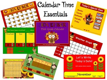 Preview of November 1st Grade Calendar for ActivBoard