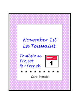 Preview of November 1st * Tombstone Project For French ~ La Toussaint
