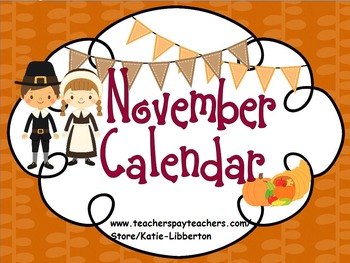 Preview of November Kindergarten ActivInspire Calendar