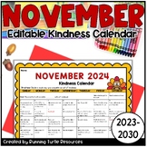 November 2024 Kindness Calendar Editable - Random Acts of 