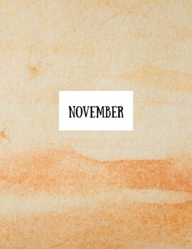 November 2022 - Monthly Planner - Dated by Meliora Homeschool Resources