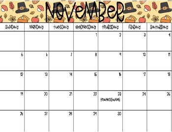 Preview of November 2023 Calendar