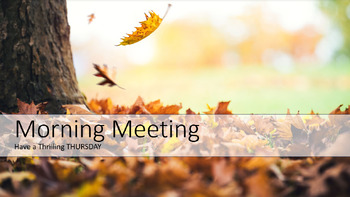 Preview of November 29th Morning Meeting (Special Education, SOR, Math)