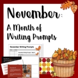 November: A Month of Writing Prompts (Bell Work - Buzzers)