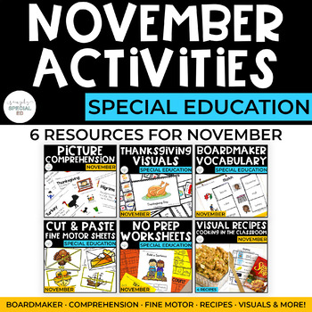 Preview of November Activities Bundle | Special Education