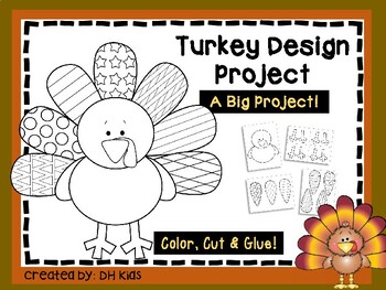 Preview of November Art Project - Thanksgiving Turkey Art, Fall Design Art, Autumn Activity