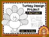 November Art Project - Thanksgiving Turkey Art, Fall Desig