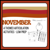 November Articulation Activities - 4 Low Prep Activities f