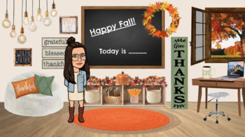 Preview of November Autumn or Thanksgiving Bitmoji Classroom