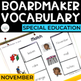 November Boardmaker Vocabulary Unit