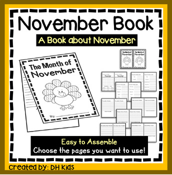 November Book Month Booklet Writing about November Monthly Calendar