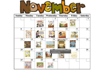 Preview of November Book Read Aloud Calendar (3rd Grade)