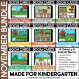 November Boom Cards™ for Kindergarten Turkey Theme Bundle 