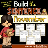 November Build the Sentence Interactive Word Work Activiti