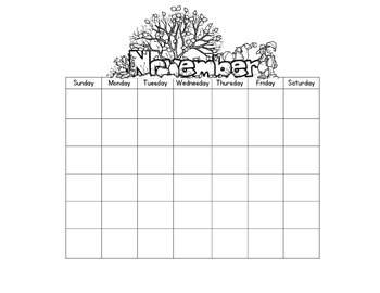 November Calendar Book by Owl Things First TPT