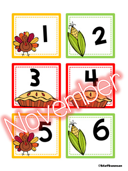 Preview of Calendar Cards - November {ABCC Pattern}