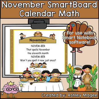 Preview of November Calendar Math/Morning Meeting for SMARTBoard