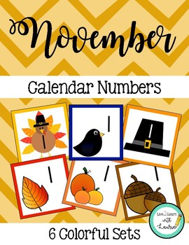 Preview of November Calendar Numbers (2.5 INCH) Harvest & Thanksgiving