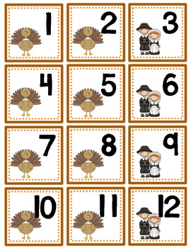 November Calendar Numbers, Fall Calendar Number Cards