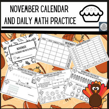 Preview of November Calendar and Daily Math Practice