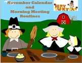 November Calendar and Morning Routines for Smartboard
