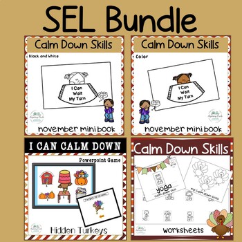 Preview of November Calm Down Unit - Social Emotional Learning Activities