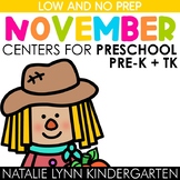 November Centers Preschool Pre-K TK Fall Turkey Math and L