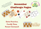 November Challenge Page, Homework Pack, Parent Outreach, M