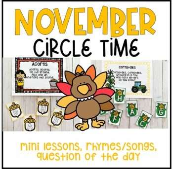 Preview of November Circle Time for Preschool