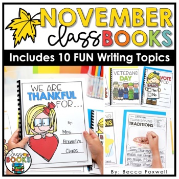 November Class Books | Writing Prompts | Writing Center Activities