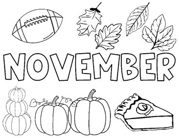 November Coloring Sheet by Teaching With Miss Maiuri | TPT