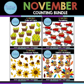 Preview of November Counting Clipart Bundle