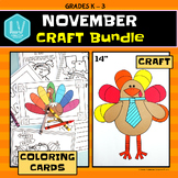 November Craft Bundle - Coloring Cards and Turkey