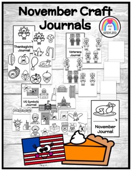 Preview of November Craft & Coloring Journals: Thanksgiving, US Symbols/Election, Veterans