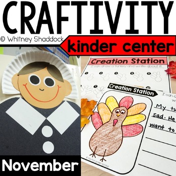 Preview of November Fall Craftivity and Directed Drawing Creation Station for Kindergarten