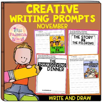 November Creative Writing Prompts | Write and Draw | Print & Digital