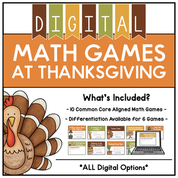Preview of November: DIGITAL Math Games At Thanksgiving