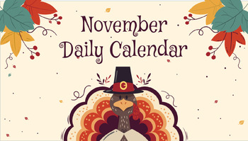 Preview of November Daily Calendar Slideshow