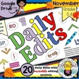 November Daily Edits: 20 Digital Proofreading Exercises/Mo