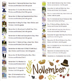 November Daily Holidays and Observances - 90+ non-fiction/