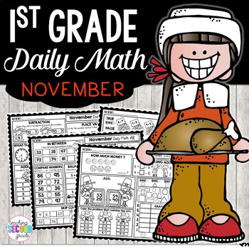 Preview of November Morning Work First Grade