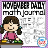 November Daily Math Review Journal for Kindergarten